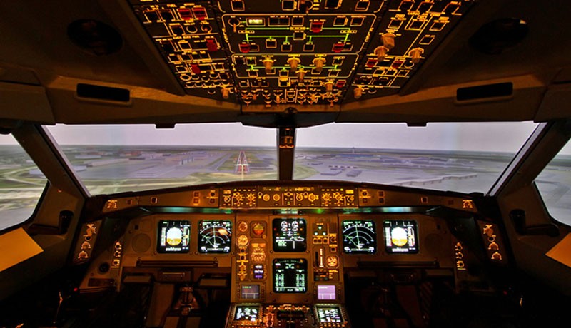 A330 full flight simulator flight deck